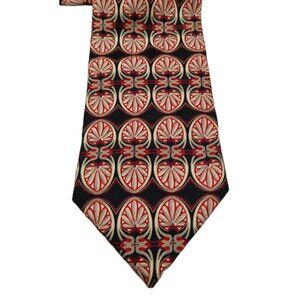 Astratto Necktie Red White Geometric 100% Silk